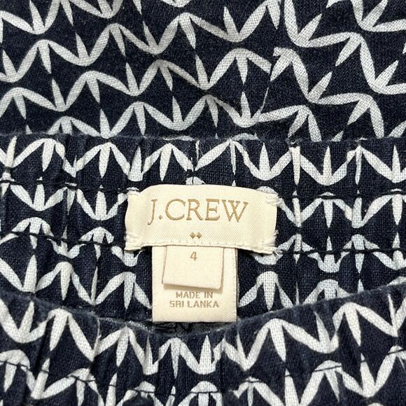 J Crew Pants Womens 4 Linen Bottoms Ankle Capri Tapered-Leg‎ Elastic-Waist Chino - Picture 5 of 11